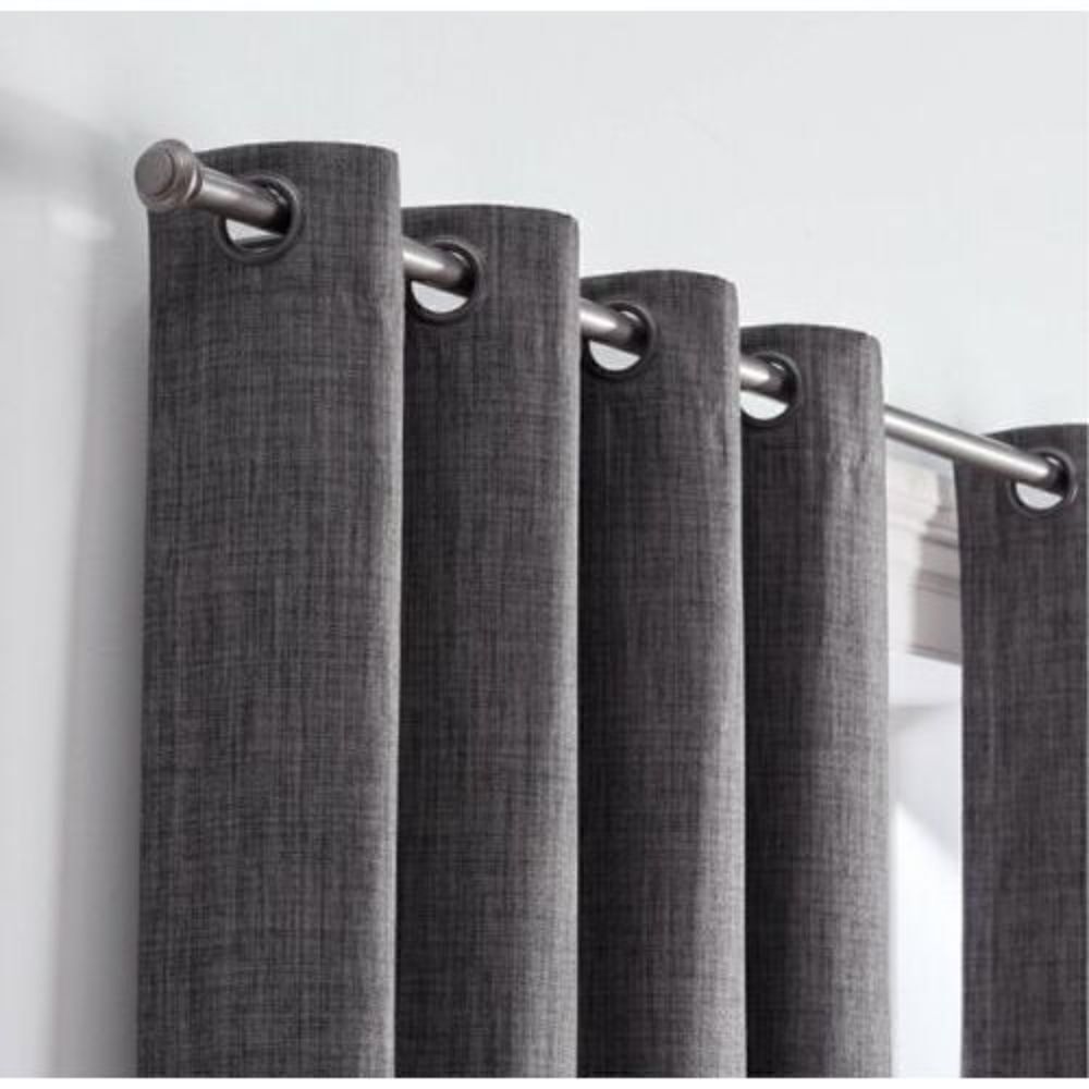 Eclipse 63"x52" Rowland Blackout Curtain Panel (One Panel) Charcoal - Picture 2 of 9
